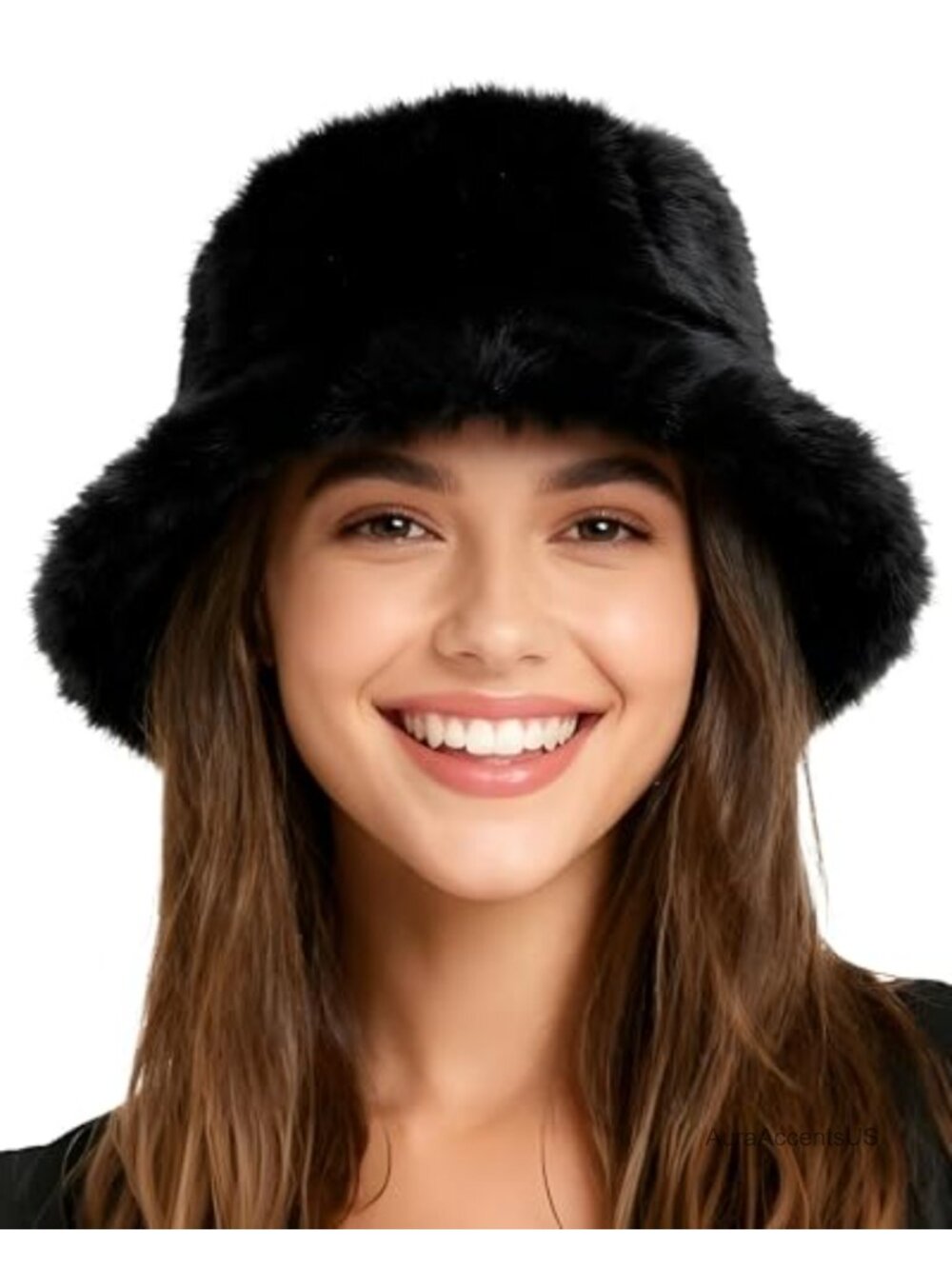 Faux Fur Bucket Hat Fluffy Warm Winter Fisherman Cap Women Men